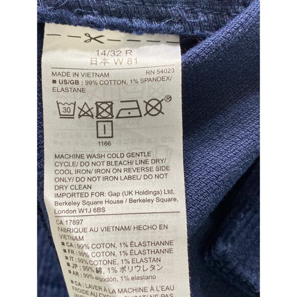 GAP Baby Boot Corduroy Pants Women’s Size 14 32 R Pocket Blue 70’s Western Boho - Picture 5 of 9